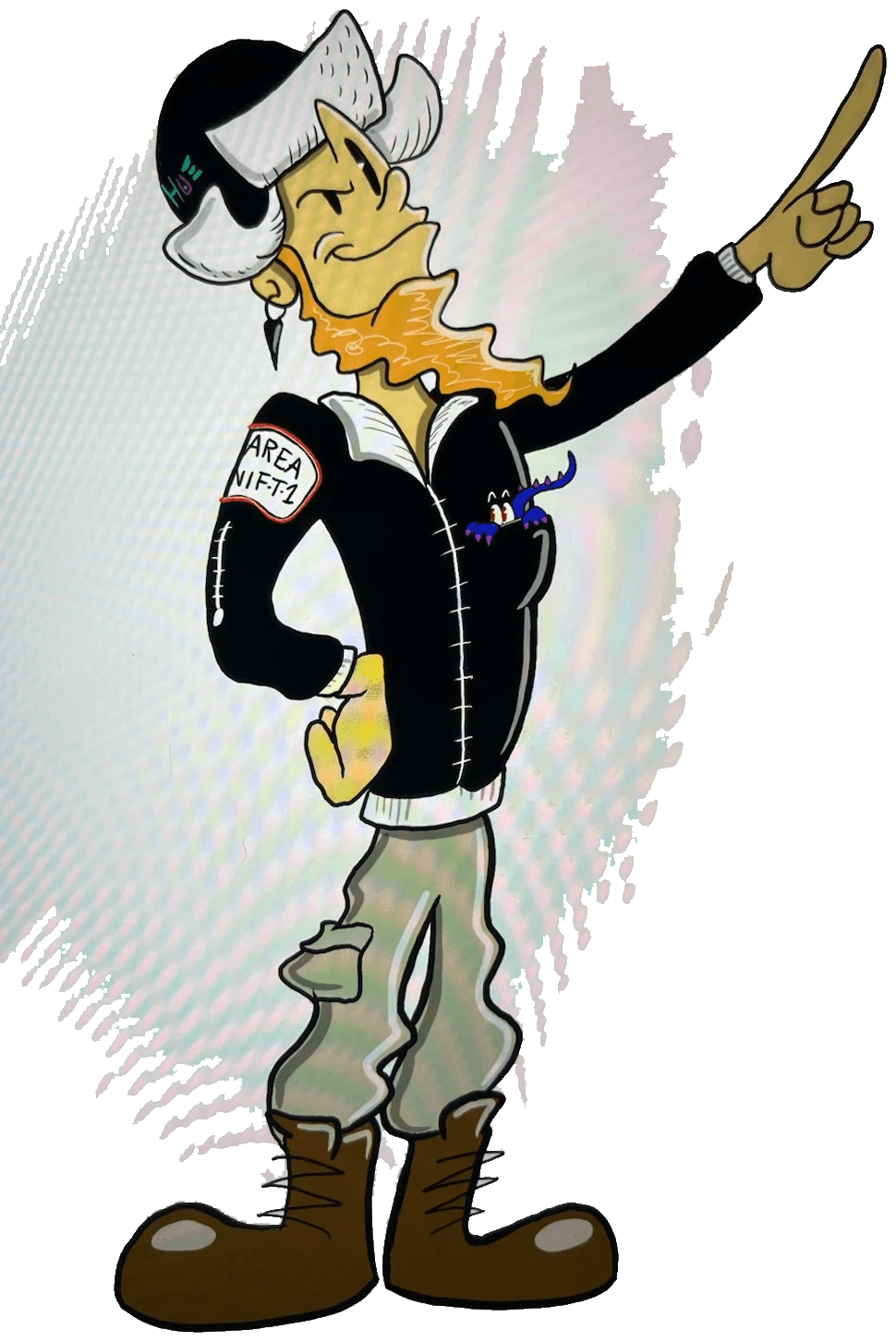 Monsieur McGoo pointing toward the Whacky World